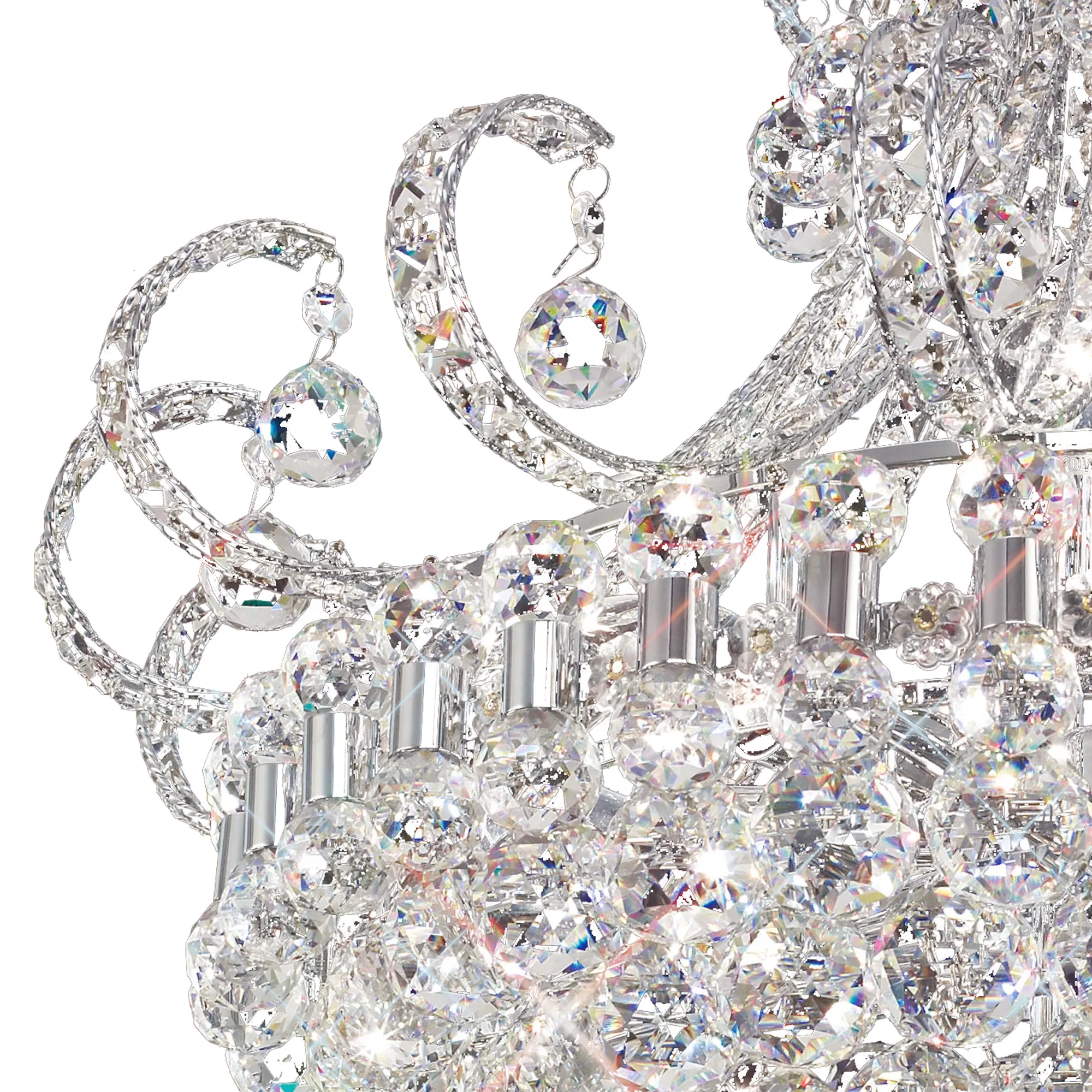 Pearl Crystal Chandelier 12 Light (18.3kg) Polished Chrome IL30027  Diyas Pearl